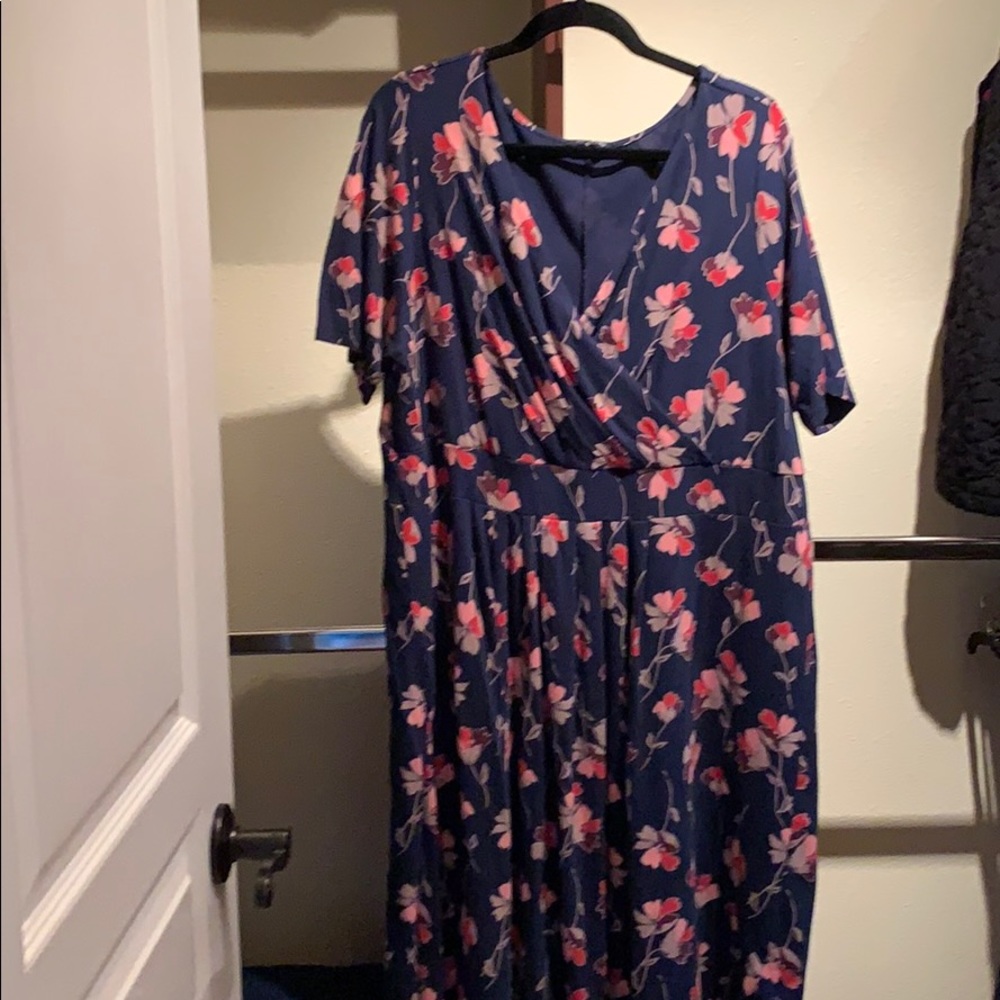 Lands End banded waist fit and flair dress 3X